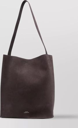 STUDIO NICHOLSON ns open top suede tote bag with shoulder strap