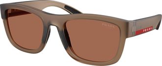 Prada Brown Turning Square Mens Sunglasses PS 01ZS 29F50A 56