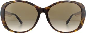Gucci Round Dark Havana Brown Gradient Sunglasses