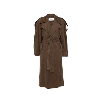 Low Classic Belted Faux-suede Coat
