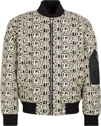 Roberto Cavalli All-Over Logo Bomber Jacket, Brand Size 46 ( US Size 36 )