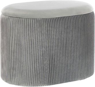 Beliani Storage Pouffe RICHLAND Velvet Light Grey