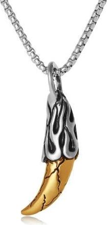 Lucky Brand Mens Claw Pendant Necklace, Two-Tone Stainless Steel on 22 Box Chain in Silver at Nordstrom