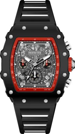 Invicta Racing 69736 Herenhorloge - Quartz Uurwerk - Acryl met Zilveren Wijzerplaat - 44 mm