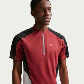 Nike Mens Retro Dr-FIT Short-Sleeve Running Top in Red | IF2022-613