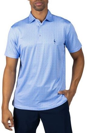 Tailorbyrd Captains Wheel Print Performance Polo in Blue at Nordstrom Rack, Size Xx-Large