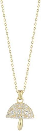 Sphera Milano 14K Yellow Gold Plated Sterling Silver CZ Mushroom Pendant Necklace at Nordstrom Rack