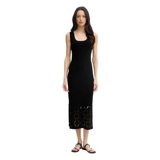 Joseph Ribkoff Kleedjes, Dames, Zwart, XL, Polyester, Viscose Knit Maxi Jurk