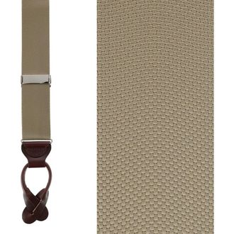 Trafalgar Store Big & Tall Hudson Solid Button End Suspenders in Dark Khaki at Nordstrom, Size One Size Big