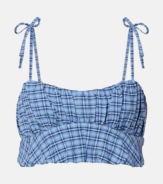 Faithfull The Brand Pelea checked cotton top