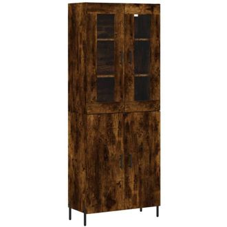 vidaXL Vidaxl - Aparador Alto Madera Contrachapada Roble Ahumado 69,5x34x180 Cm