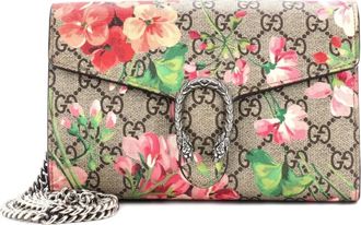 Gucci Dionysus Chain Wallet Blooms Print GG Coated Canvas Small crossbody bag - Bruin