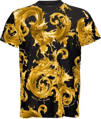 Versace Jeans Couture T-shirt met barokprint - Heren - T-shirts - Zwart - S - Katoen - Tops