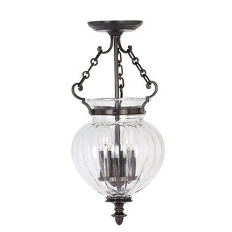 Netlighting Finsbury Park 3 Light Small Ceiling Lantern Pendant Old Bronze E14