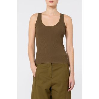 Max Mara Ribbed Sweater Tank in Mud at Nordstrom, Size X-Small