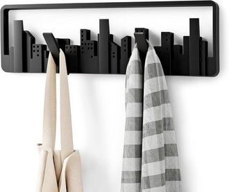 OEM Perchero De Pared Con 5 Ganchos, Fabricado En Pl&aacute;stico Moldeado, Color Negro
