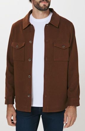 7 Diamonds Craftsman Twill Shacket in Hickory at Nordstrom, Size Xx-Large