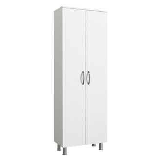 Dmora Armario Multiusos 2 Puertas Vincent, 5 Estantes, Apertura Batiente, 2 Puertas, 59x162h Cm Blanco