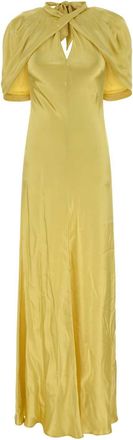 Alberta Ferretti Alberta Ferretti Yellow Satin Long Dress