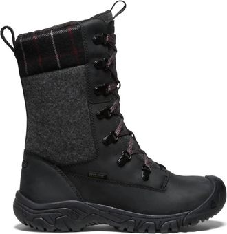 Keen Womens Greta Tall Waterproof Boots In Black/black Plaid
