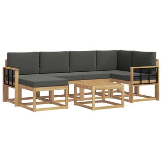 vidaXL Conjunto De Sof&aacute;s De Exterior 7 Pcs Blanco Y Antracita Vidaxl