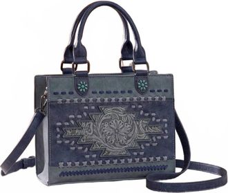 Montana West Western Tooled Aztec Tote In Jean