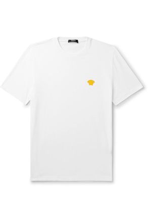 Versace Slim-Fit Logo-Embroidered Cotton-Jersey T-Shirt