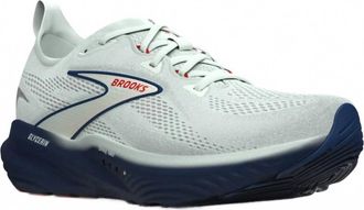 Brooks Mens Glycerin 22 Shoes In Gray/navy Peony/fiery Red