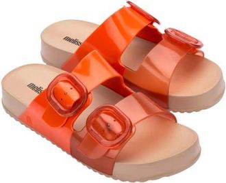 Melissa Cozy Buckle Slide Sandal in Beige/orange at Nordstrom, Size 10