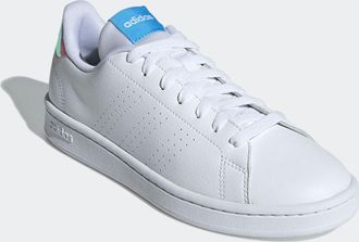 adidas Sneaker ADIDAS SPORTSWEAR ADVANTAGE, Damen, Gr. 37, weiss (cloud wei&szlig;, cloud wei&szlig;, blau burst), Synthetik, Schuhe Sneaker, Design auf den Spuren des a