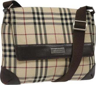 Burberry Pre-owned Canvas shoulder-bags - Dames - Vintage Schoudertas - Beige - ONE Size - Leer - Vintage