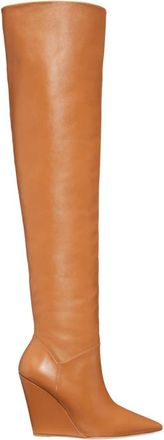 Stuart Weitzman Wedge Boot - Saloon 100 - Dames - Hoge Laarzen - Bruin - 36 EU - Leer - Schoenen