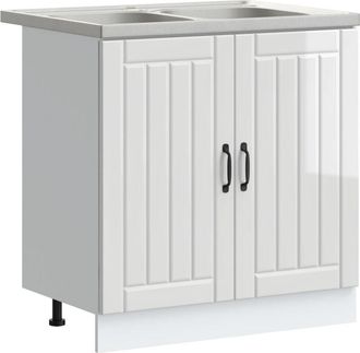 vidaXL Gabinete De Cocina Lucca 2 Pcs Blanco 80 X 46 X 81.5 Cm Vidaxl