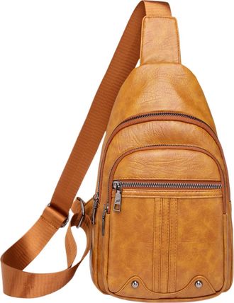 Generic Front Sling Bag - Travel Bag, Lightweight Leather Purse, Adjustable Strap Shoulder Pack, Functional Fashionable Backpack | For Work Weekend Outing Cit