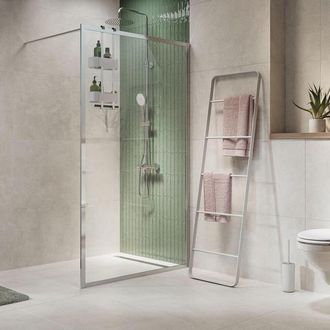 Sealskin Contour inloopdouche type A3 - 118x200cm - 6 mm helder veiligheidsglas - met Sealglas-coating - zilverhoogglans