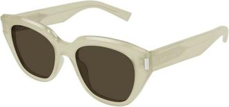 Saint Laurent SL 827 Zonnebril - Dames - Zonnebrillen - Beige - 52 MM - Nylon - Accessoires