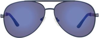 Guess Blue Mirror Pilot Mens Sunglasses GF0173 90X 61
