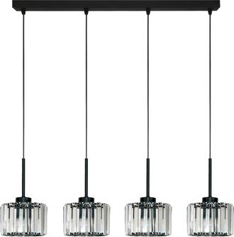 OEM L&aacute;mpara De Techo Colgante Negra Con Pantalla De Cristal Omena 14-951