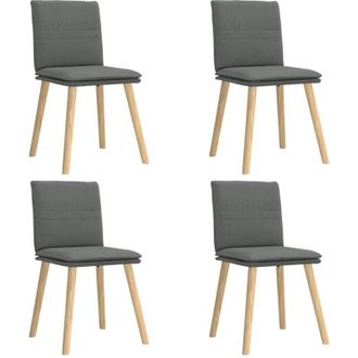 vidaXL Vidaxl - Sillas De Comedor Giratorias 4 Unidades Tela Gris Oscuro