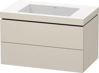 Duravit Lavamanos Duravit L-cube Con Base Mural, 80x48 Cm, 2 Cajones, Sin