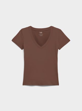 Twik Womens Organic cotton V-neck T-shirt Super slim fit