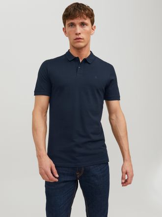 Jack & Jones Poloshirt JACK & JONES BASIC POLO, Herren, Gr. XXL, blau (navy blazer), Piqu&eacute;, Obermaterial: 100% Baumwolle, schmal h&uuml;ftbedeckend, Rundhals, B&uuml;ndchen,