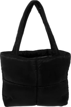 SOLUSTRE Large Capacity Cotton Padded Tote Bag for Women Minimalist Soft Nylon Plaid Shoulder Handbag Lightweight Quilted Design for Shopping Commuting and Tra