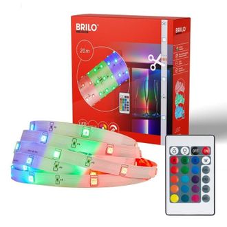 Briloner Tira Led Rgb Flex 20 Metros 24w 360 Led Multicolor Con Control Remoto