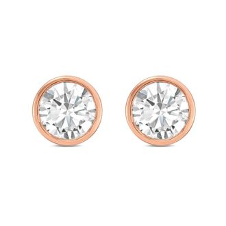 Diana M. Jewels 14KT ROSE GOLD LAB GROWN ROUND STUDS IN A BEZEL SETTING WEIGHING 9.00 CTS TW