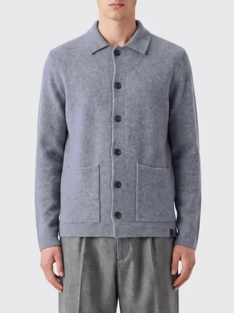 Zanone Cardigan slim fit in lana vergine con colletto e tasche a toppa
