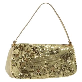 Miu Miu Pre-owned Shoulder Bags, female, Yellow, Size: ONE SIZE Pre-owned Suede Shoulder Bag