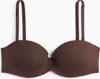 H&M Wattierter Balconette-BH aus Mikrofaser - Dunkelbraun