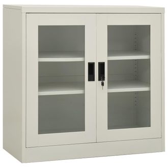 Berkfield Home Office Cabinet Light Grey 90x40x90 cm Steel | Size: 90 x 40 x 90 cm