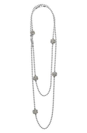 Lagos Love Knot Long Station Necklace in Two-Tone at Nordstrom, Size 34